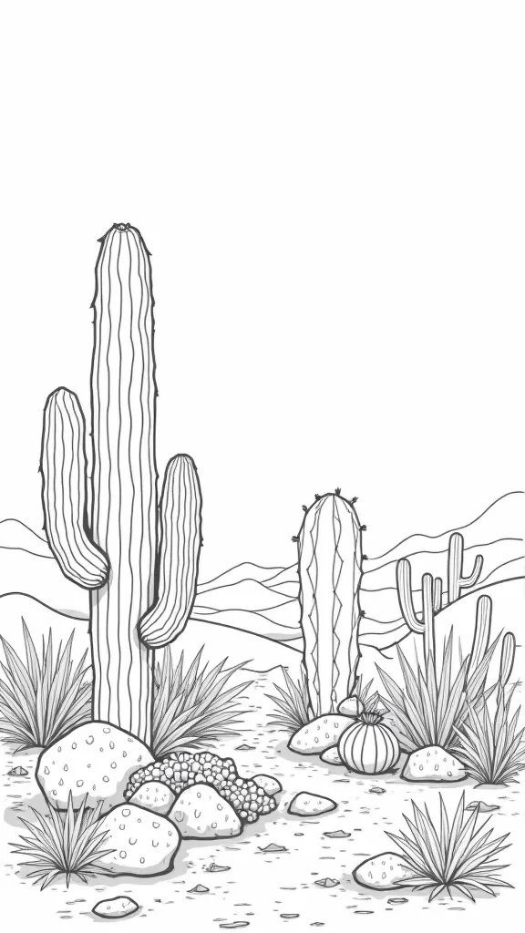 page de couleur cactus